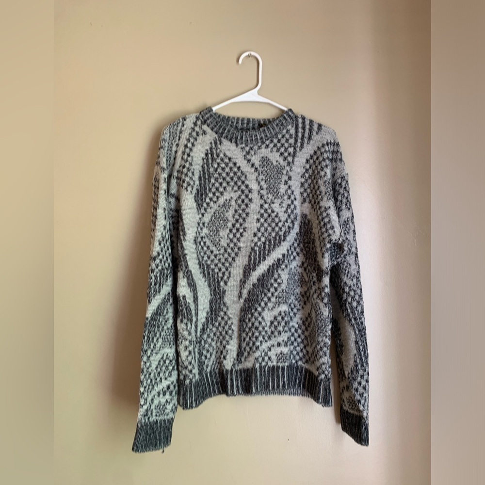 Vintage 90’s men’s textured sweater, grandpa core, medium 3D knit